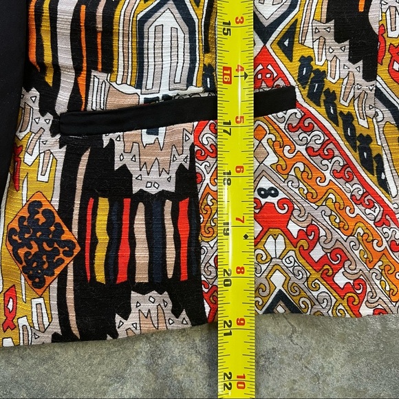 Trina Turk Womens Silk Blazer Tribal Diamond Moderna Sz 10 Southwestern Boho EUC - Picture 8 of 10